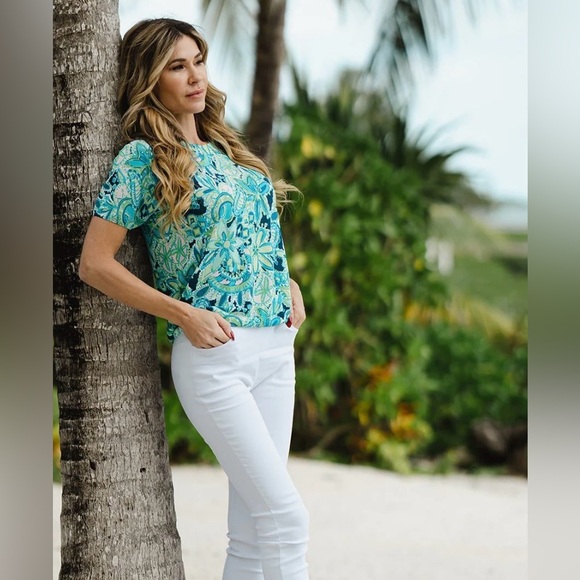 NWOT Women’s Jean-Pierre Klifa Bohemia All Season Short Sleeve Top Size Large - Picture 2 of 9